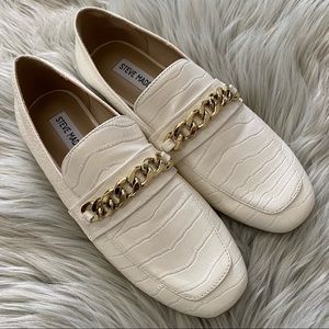 STEVE MADDEN Kooper Moccasins in Bone Croco Size 7.5